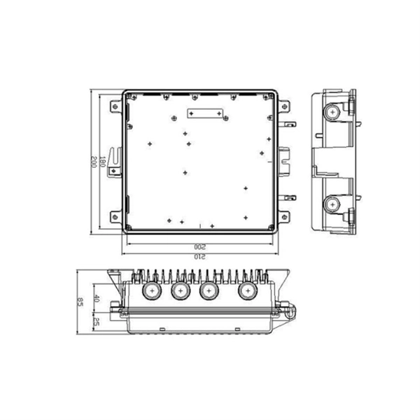 The optical module connector is angled 